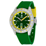 Varsity Automatic Watch with Green Dial, Yellow and White Accents #VW-08