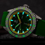 Varsity Automatic Watch with Green Dial, Yellow and White Accents #VW-08