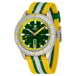 Varsity Automatic Watch with Green Dial, Yellow and White Accents #VW-08