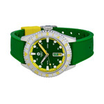 Varsity Automatic Watch with Green Dial, Yellow and White Accents #VW-08