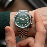 KUOE Sombrero 90-011 Green Linen Textured Dial Watch #SM90011-GR-JUB