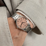 KUOE Royal Smith 90-006 Pink Dial Watch with Breguet Numerals #RS90006BG-SV-PK