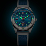 Squale Matic S Light Blue Watch with Leather-Rubber Strap #MATICLBWLB.RLWLB