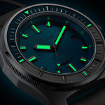 Squale Matic S Light Blue Watch with Leather-Rubber Strap #MATICLBWLB.RLWLB