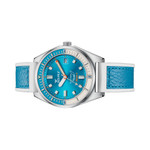 Squale Matic S Light Blue Watch with Leather-Rubber Strap #MATICLBWLB.RLWLB
