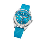 Squale Matic S Light Blue Watch with Mosaic Rubber Strap #MATICLBWLB.MRLB