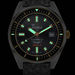 Squale Matic S Black Dial Watch with Mosaic Rubber Strap #MATICGBKBK.MRBK