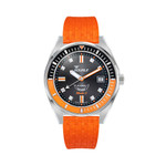 Squale Matic S Black Dial Watch with Mosaic Rubber Strap #MATICBKOBK.MROR