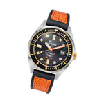 Squale Matic S Black Dial Watch with Leather-Rubber Strap #MATICGBKBK.RLOC