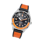 Squale Matic S Black Dial Watch with Leather-Rubber Strap #MATICBKOBK.RLOR