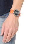 Techne 39.5mm Merlin Quartz Aviator Watch with Orange Strap #246.025