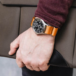 Techne 39.5mm Merlin Quartz Aviator Watch with Orange Strap #246.025