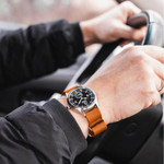 Techne 39.5mm Merlin Quartz Aviator Watch with Orange Strap #246.025