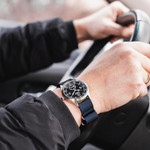 Techne 39.5mm Merlin Quartz Aviator Watch with Navy Blue Strap #246.026