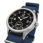 Techne 39.5mm Merlin Quartz Aviator Watch with Navy Blue Strap #246.026