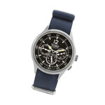 Techne 39.5mm Merlin Quartz TwinTime Watch with Navy Blue Strap #296.026
