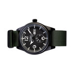 Techne Harrier Aviator Quartz Watch with 41mm Black Aluminum Case #386.122