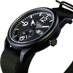Techne Harrier Aviator Quartz Watch with 41mm Black Aluminum Case #386.122