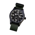 Techne Harrier Aviator Quartz Watch with 41mm Black Aluminum Case #386.122