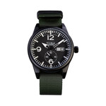 Techne Harrier Aviator Quartz Watch with 41mm Black Aluminum Case #386.122