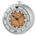 Seiko Mai Modern Rotating Bezel Alarm Clock in Wave Orange #QHE207TLH