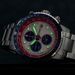 Islander Calverton Flight Chronograph Alarm Watch with White Dial #ISL-324