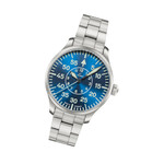 Laco 39mm Aachen Blaue Stunde Automatic Pilot Watch on Bracelet #862103.2MB