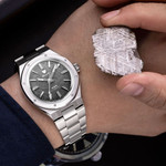 Nivada Grenchen 37mm F77 Watch with Meterorite Dial #68016A77