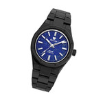 Nivada Grenchen 37mm F77  Black Watch with Lapis Lazuli Dial #68022A77