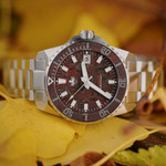 Phoibos Leviathan 40mm Dive Watch with Red Forged Carbon Fiber #PY062D