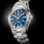 Nivada Grenchen 37mm F77 Watch with Blue Tapisserie Dial #68001A77