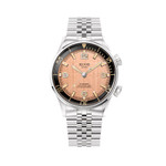 KUOE Sombrero 90-011 Salmon Linen Textured Dial Watch #SM90011-SAL-JUB
