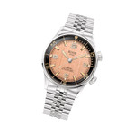 KUOE Sombrero 90-011 Salmon Linen Textured Dial Watch #SM90011-SAL-JUB