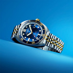 Duxot Tortuga Automatic Two-Tone Dive Watch with Blue Dial #DX-2026-44