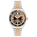 Duxot Tortuga Automatic Two-Tone Dive Watch with Brown Dial #DX-2026-55