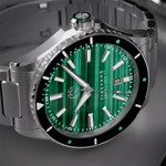 Henry Archer Tidevand Element Automatic Watch with Malachite Dial #HAC-TDE-MAL-CGR