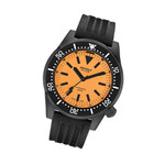Squale 50 Atmos Dive watch with DLC Black Case and Orange Superluminova Dial #1521DLCFOR.VO