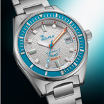 Squale Matic S White Dial Watch with Mosaic Rubber Strap #MATICLBWT.MRWT