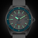 Squale Matic S White Dial Watch with Mosaic Rubber Strap #MATICLBWT.MRWT