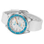 Squale Matic S White Dial Watch with Mosaic Rubber Strap #MATICLBWT.MRWT