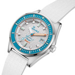 Squale Matic S White Dial Watch with Mosaic Rubber Strap #MATICLBWT.MRWT