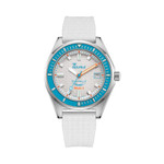 Squale Matic S White Dial Watch with Mosaic Rubber Strap #MATICLBWT.MRWT