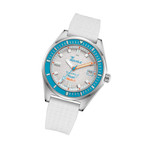 Squale Matic S White Dial Watch with Mosaic Rubber Strap #MATICLBWT.MRWT