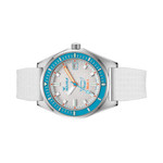 Squale Matic S White Dial Watch with Mosaic Rubber Strap #MATICLBWT.MRWT