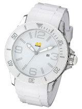 40Nine Clear Plastic 41.5mm Case with White Silicone Rubber Strap #40NINE03-ALLWHITE