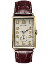 Szanto Stealth Antique Gold Ion Plated Vintage Inspired Dress Watch #4202