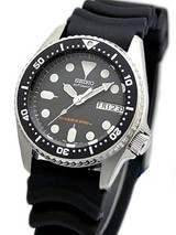 Scratch and Dent - Seiko Black 21-Jewel Automatic Dive Watch with Rubber Strap #SKX013K1 5