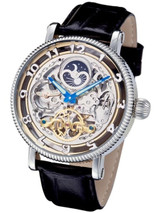 Rougois Dual Time Zone Skeleton Automatic Watch with Day/Night DialRMAL33