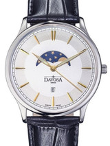 Davosa Flatline Moon Phase Quartz Watch with White Dial #16249635