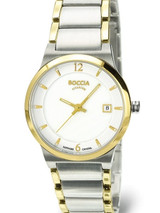 Boccia Ladies Quartz Watch with Two-Tone Titanium Case and Bracelet, Sapphire Crystal #3223-02